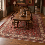 Mahal Rug — Ruby Red & Ivory | 9'7" × 13'3" - Rug the Rock - availableFloralHand-knotted