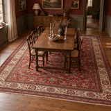 Mahal Rug — Ruby Red & Ivory | 9'7" × 13'3" - Rug the Rock - availableFloralHand-knotted