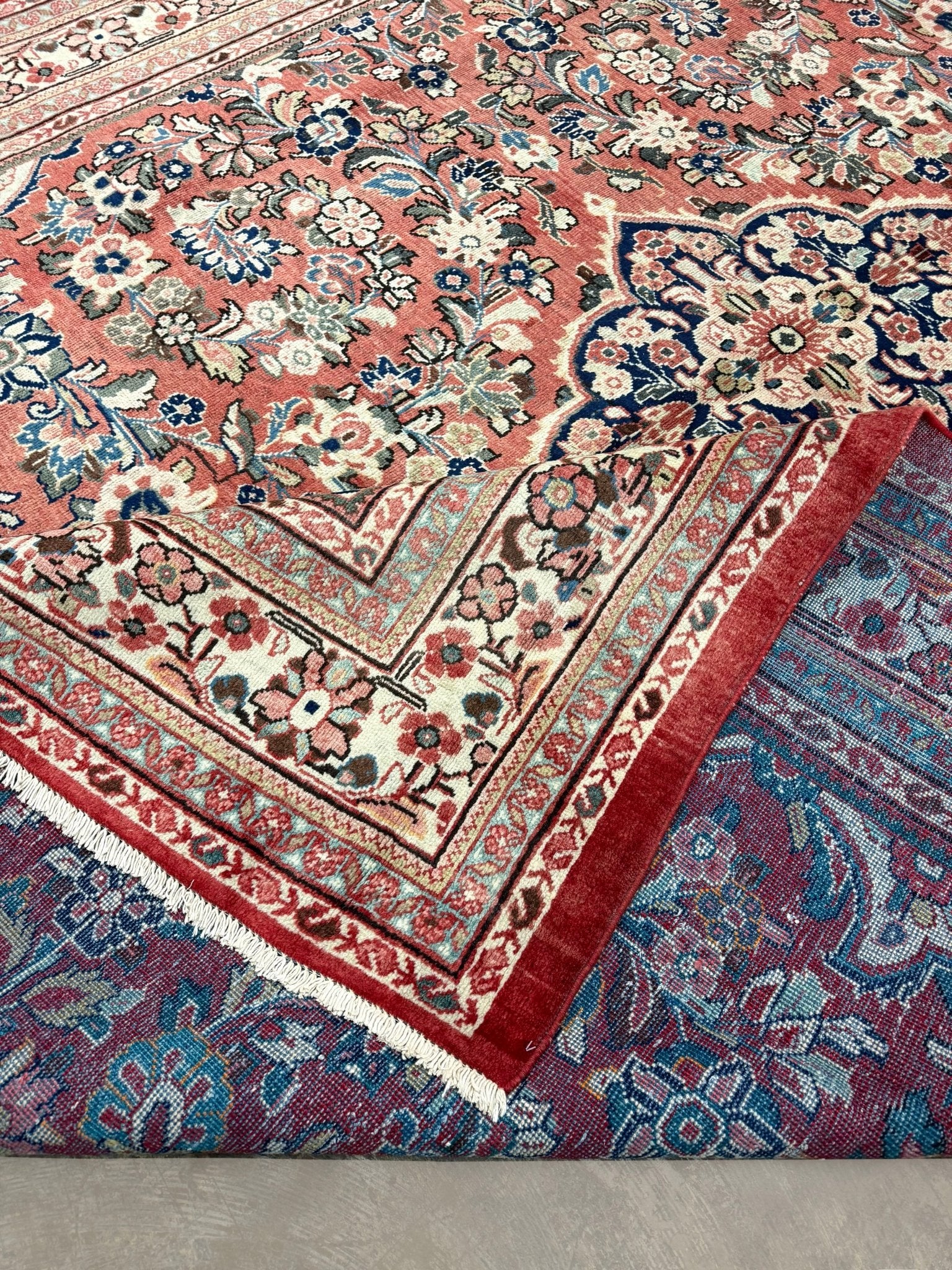 Mahal Rug — Terracotta & Ivory Medallion | 10'6" × 13'5" - Rug the Rock - availableHand-knottedMahal