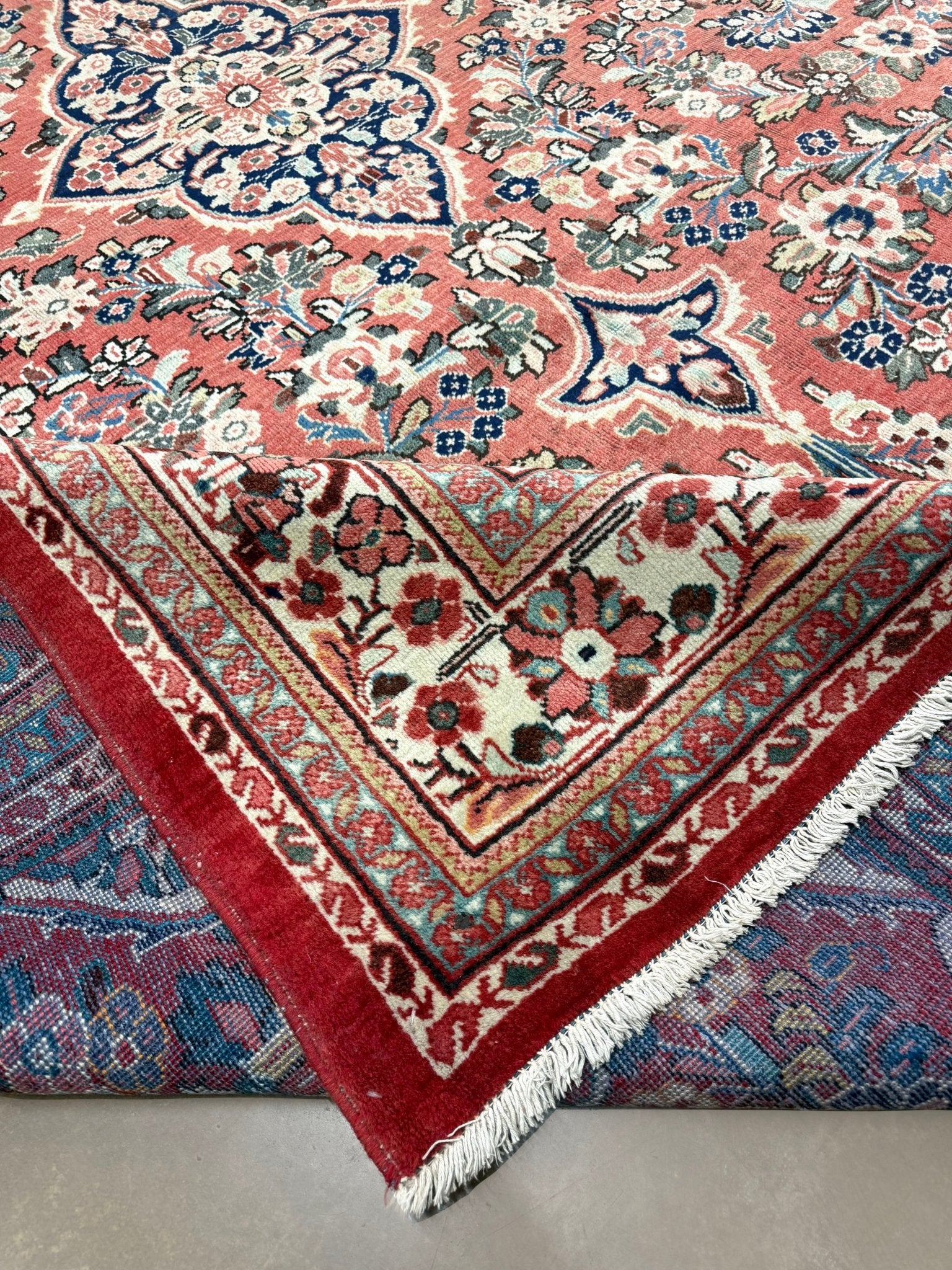Mahal Rug — Terracotta & Ivory Medallion | 10'6" × 13'5" - Rug the Rock - availableHand-knottedMahal