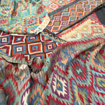 Afghan Maimana kilim construction and texture reference sample. The sample shown is not offered for sale in this listing; choose the actual rug from the pictured designs.