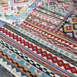 Afghan Maimana kilim construction and texture reference sample. The sample shown is not offered for sale in this listing; choose the actual rug from the pictured designs.