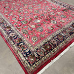 Mashad Rug — Crimson Floral Garden | 9'9" × 13'1" - Rug the Rock - availableHand-knottedMashad