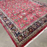 Mashad Rug — Crimson Floral Garden | 9'9" × 13'1" - Rug the Rock - availableHand-knottedMashad