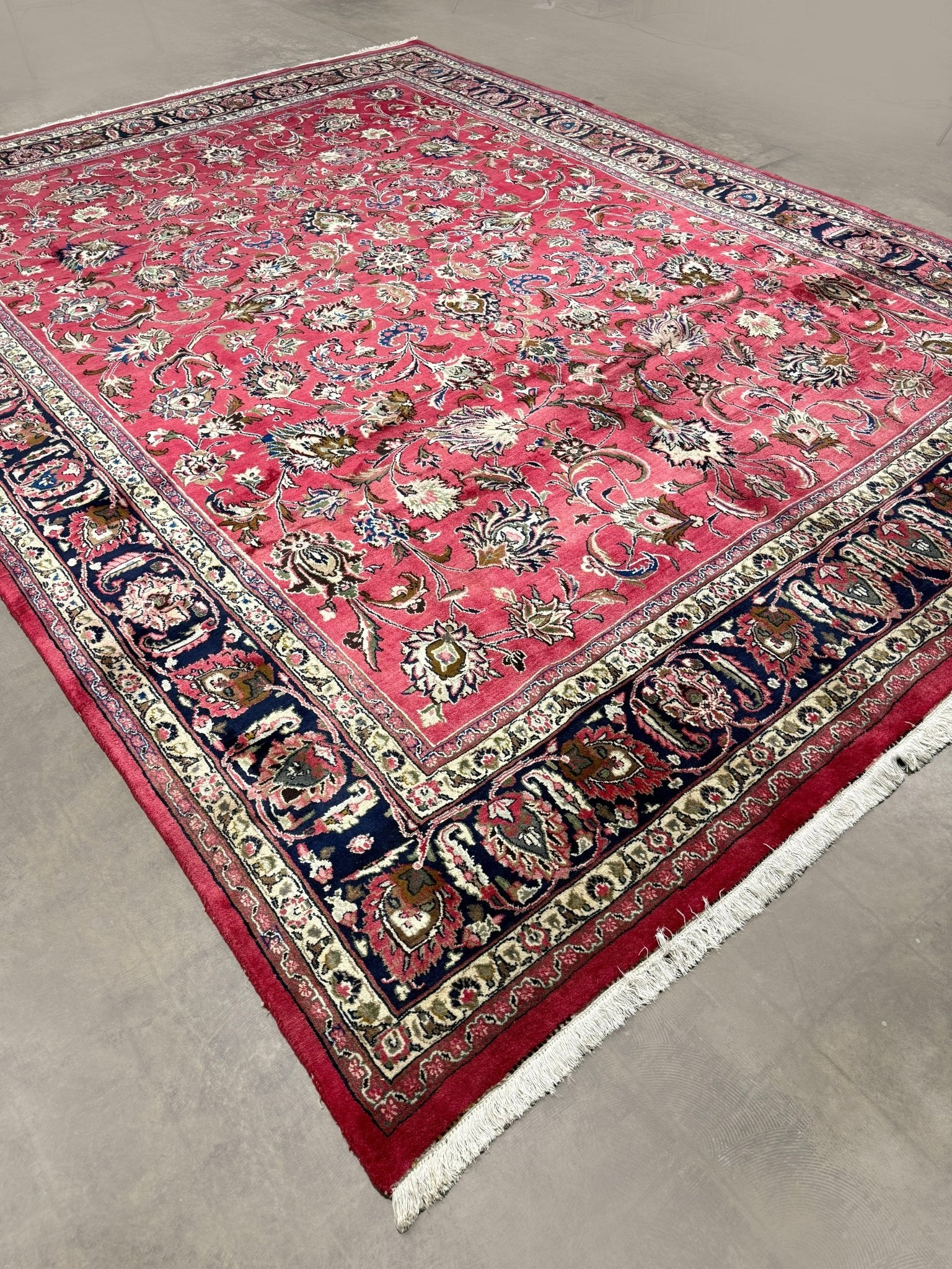Mashad Rug — Crimson Floral Garden | 9'9" × 13'1" - Rug the Rock - availableHand-knottedMashad
