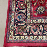 Mashad Rug — Crimson Floral Garden | 9'9" × 13'1" - Rug the Rock - availableHand-knottedMashad