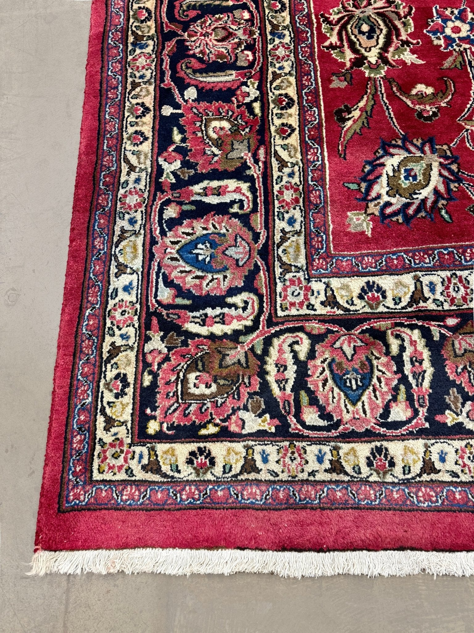 Mashad Rug — Crimson Floral Garden | 9'9" × 13'1" - Rug the Rock - availableHand-knottedMashad