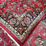 Mashad Rug — Crimson Floral Garden | 9'9" × 13'1" - Rug the Rock - availableHand-knottedMashad