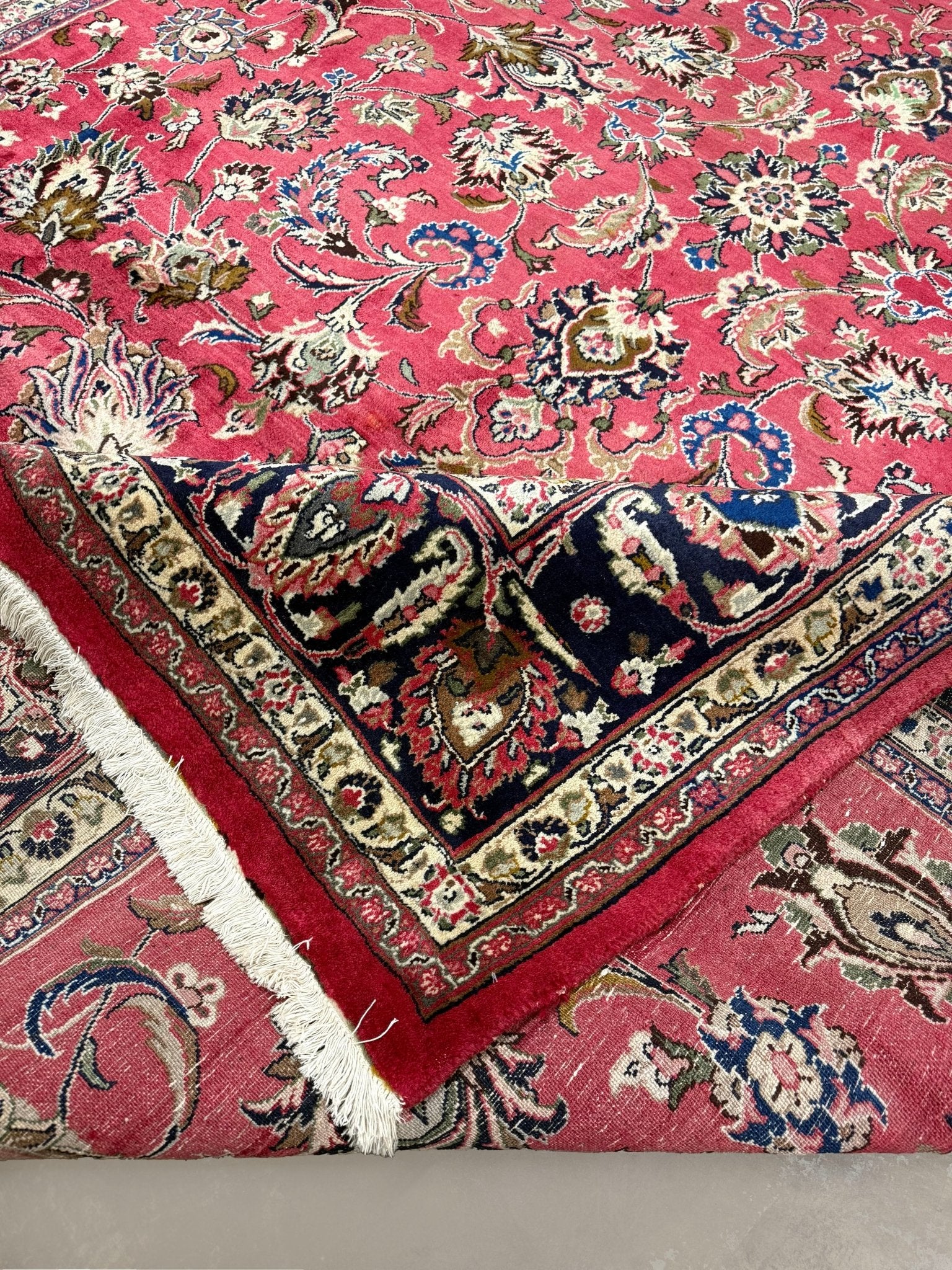 Mashad Rug — Crimson Floral Garden | 9'9" × 13'1" - Rug the Rock - availableHand-knottedMashad
