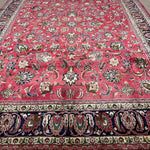 Mashad Rug — Crimson Floral Garden | 9'9" × 13'1" - Rug the Rock - availableHand-knottedMashad