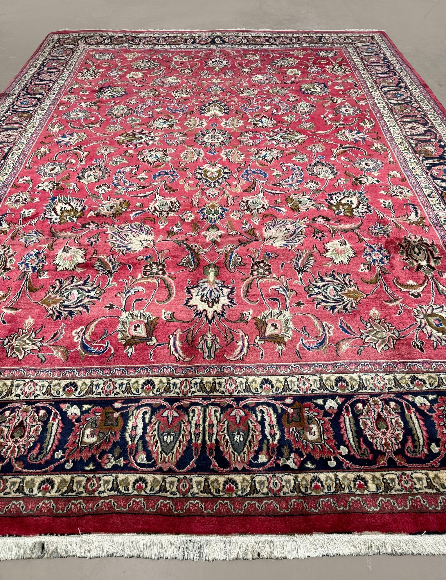 Mashad Rug — Crimson Floral Garden | 9'9" × 13'1" - Rug the Rock - availableHand-knottedMashad