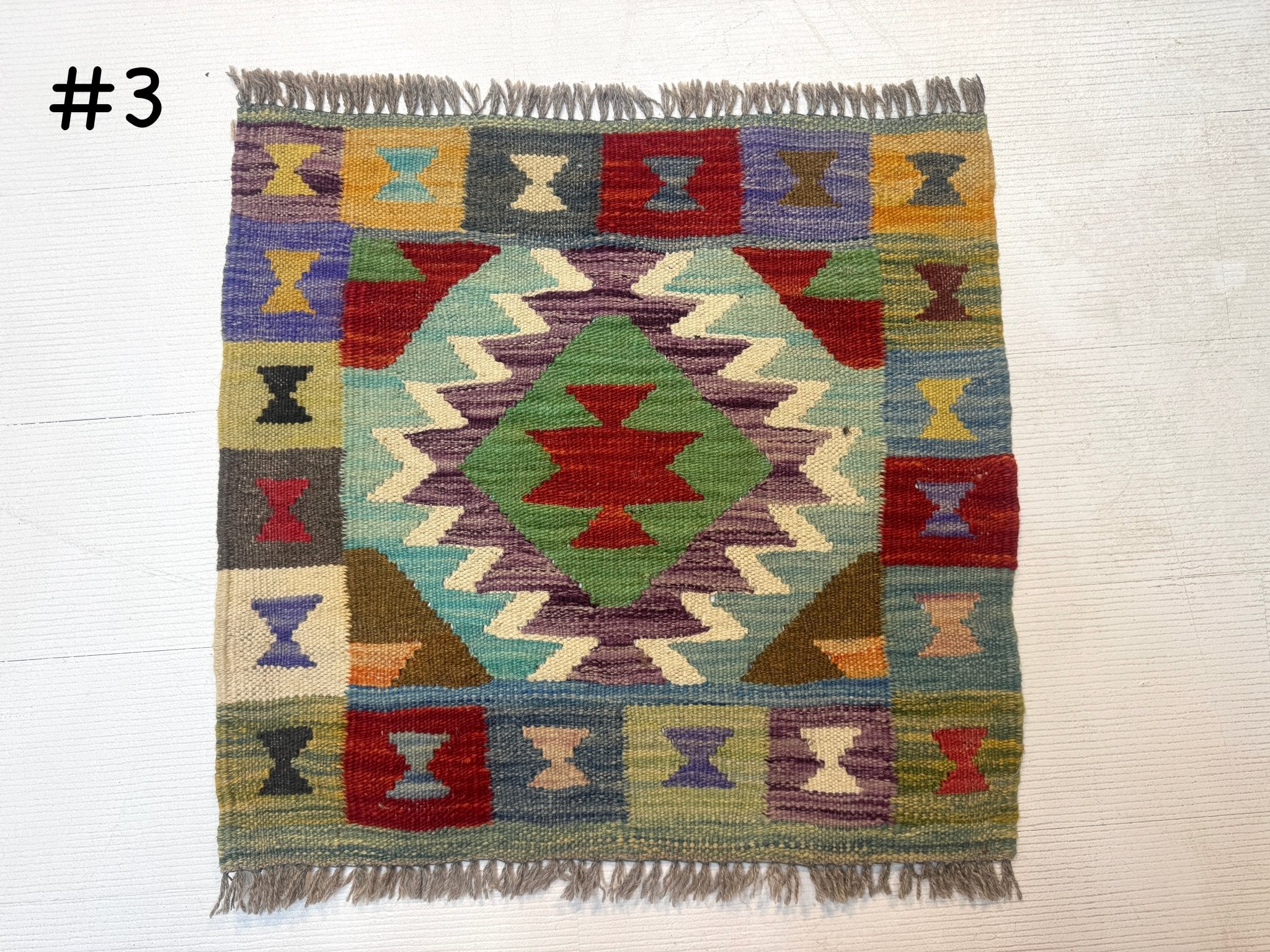Mini Afghan Kilim Rugs | 2' x 2' - Rug the Rock - available