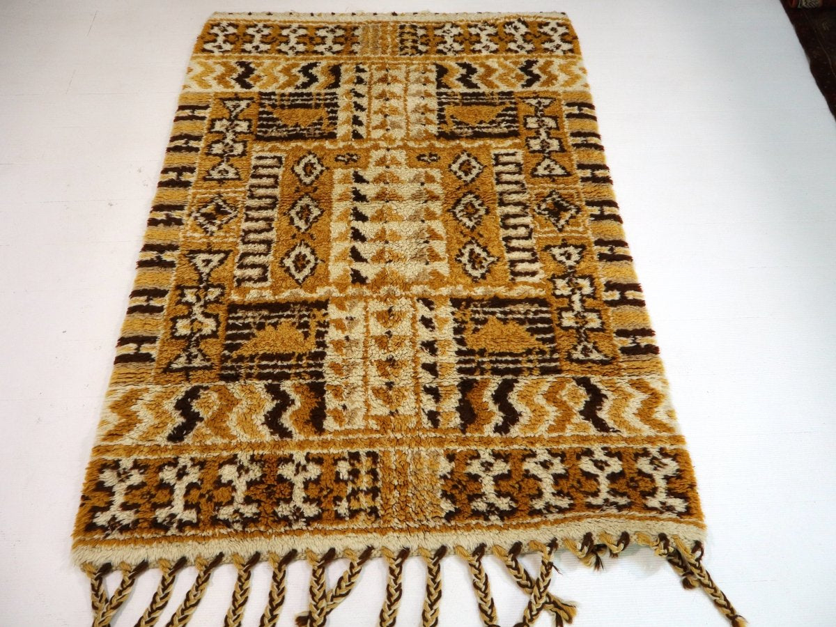 Moroccan Rabat Rug 1/2 | 4' x 6' - Rug the Rock - available rugsbrown and taupe colorLarge Rugs > 4' x 8'