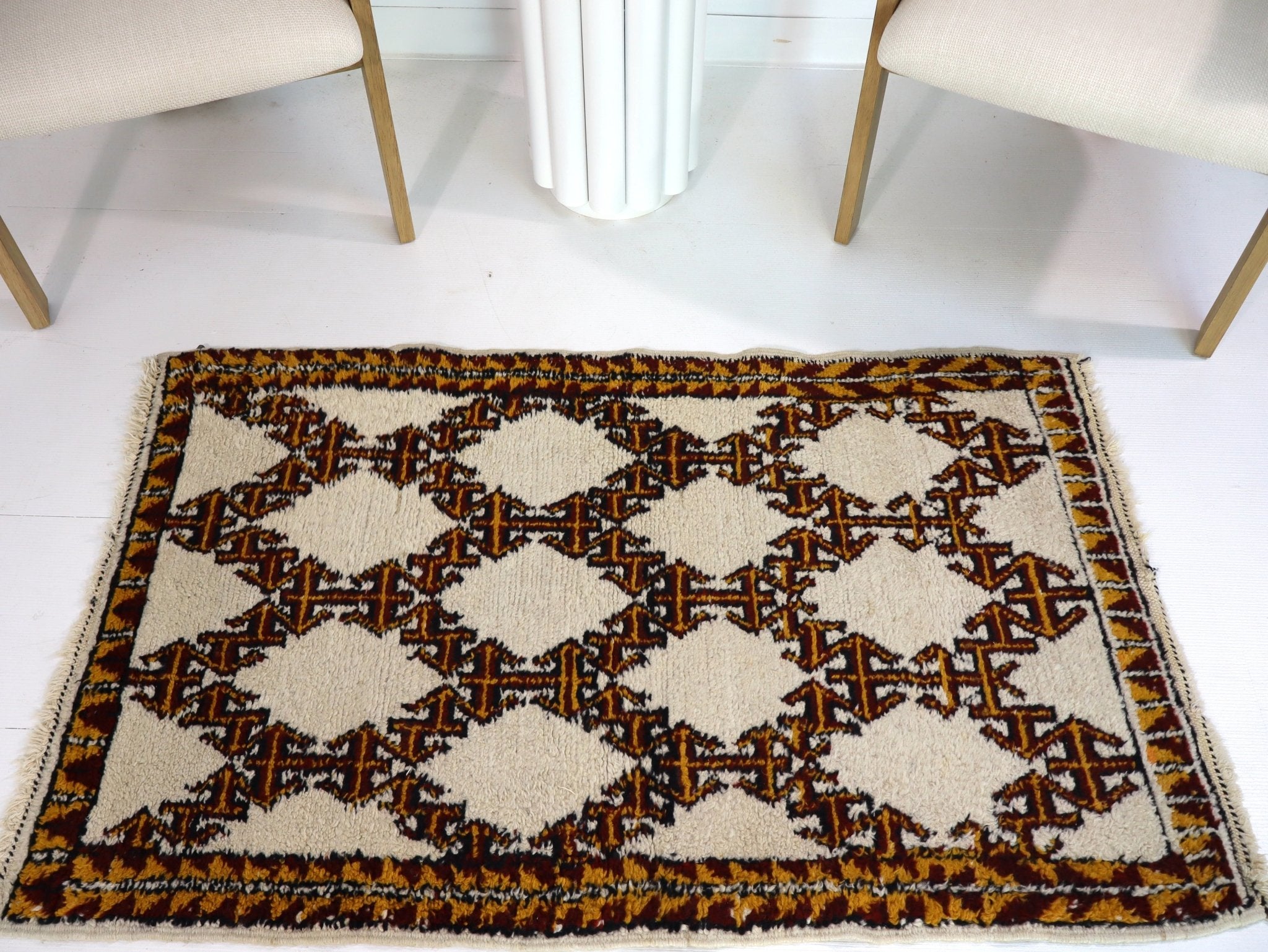 Moroccan Rabat Rug | 2' 10" x 4' 7" - Rug the Rock - available rugsbrown and taupe colorLarge Rugs > 4' x 8'