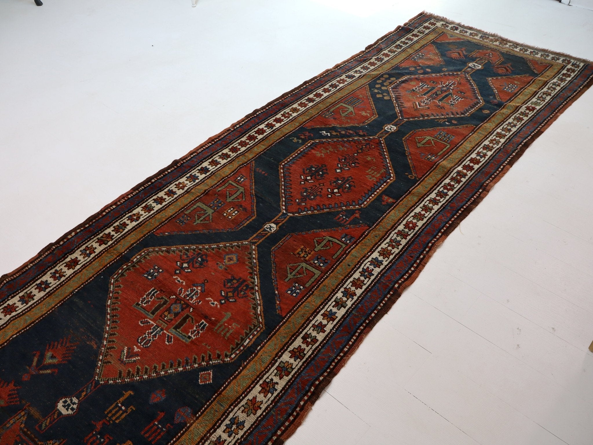 Persian Azerbaijani Rug | 3' 9" x 11' - Rug the Rock - multicolor colorRunner Rugyellow color