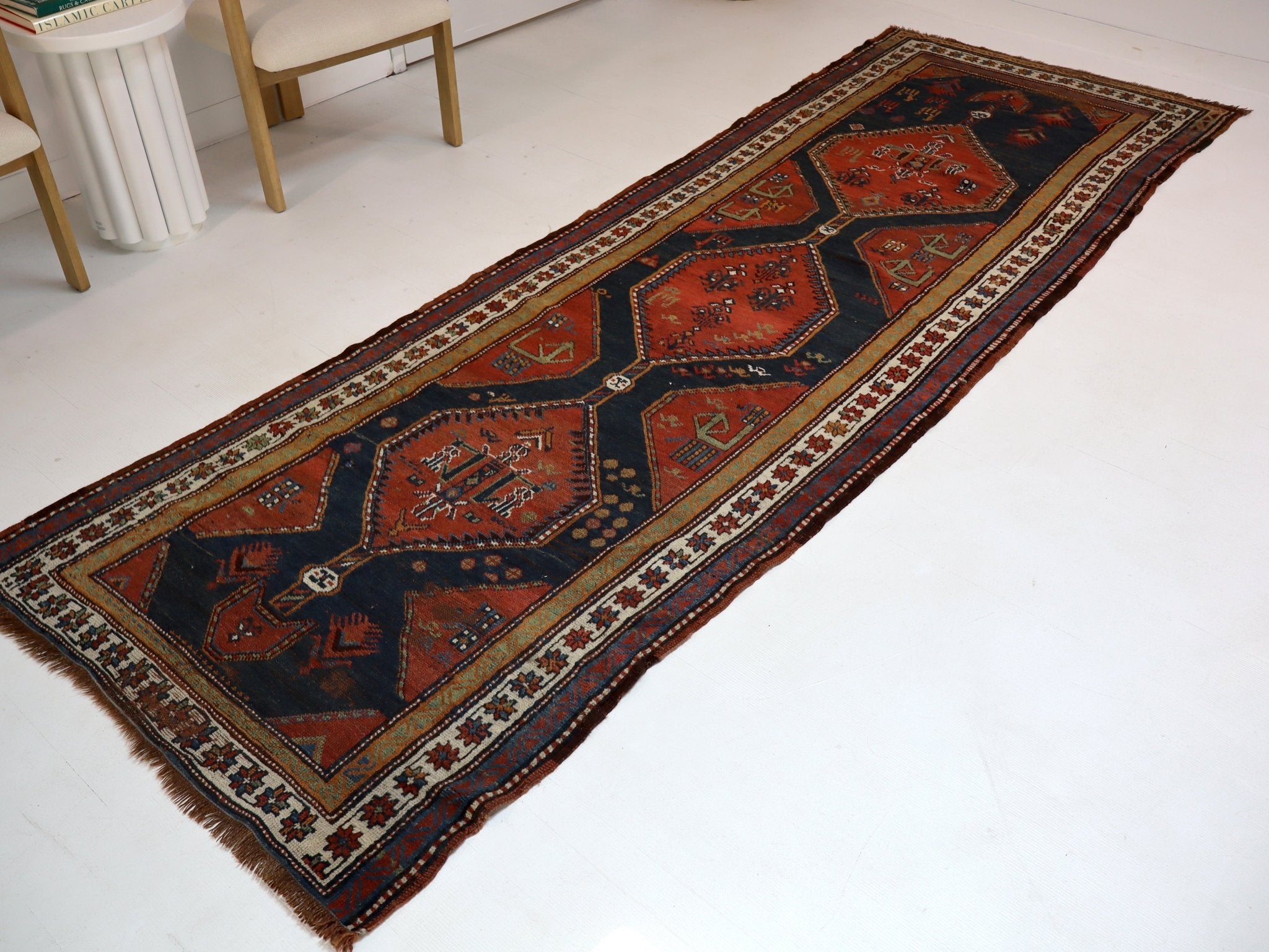 Persian Azerbaijani Rug | 3' 9" x 11' - Rug the Rock - multicolor colorRunner Rugyellow color