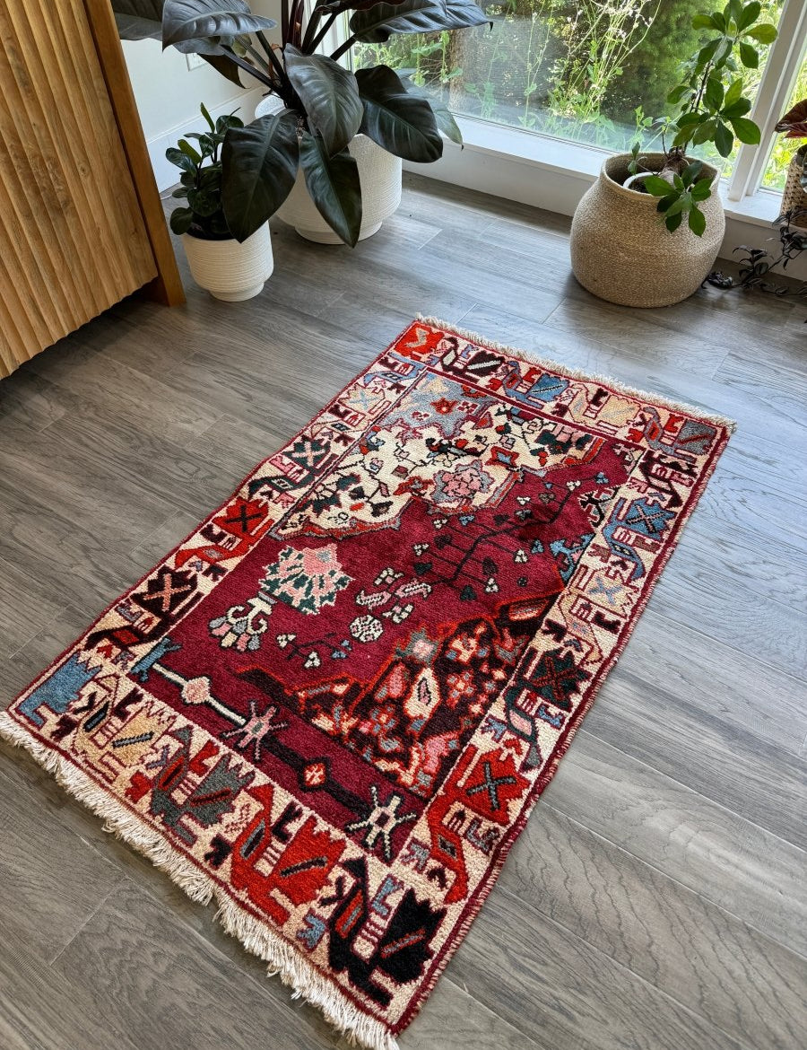 Persian Bakhtiari Wagireh Rug | 2' 5" x 3' 11" - Rug the Rock