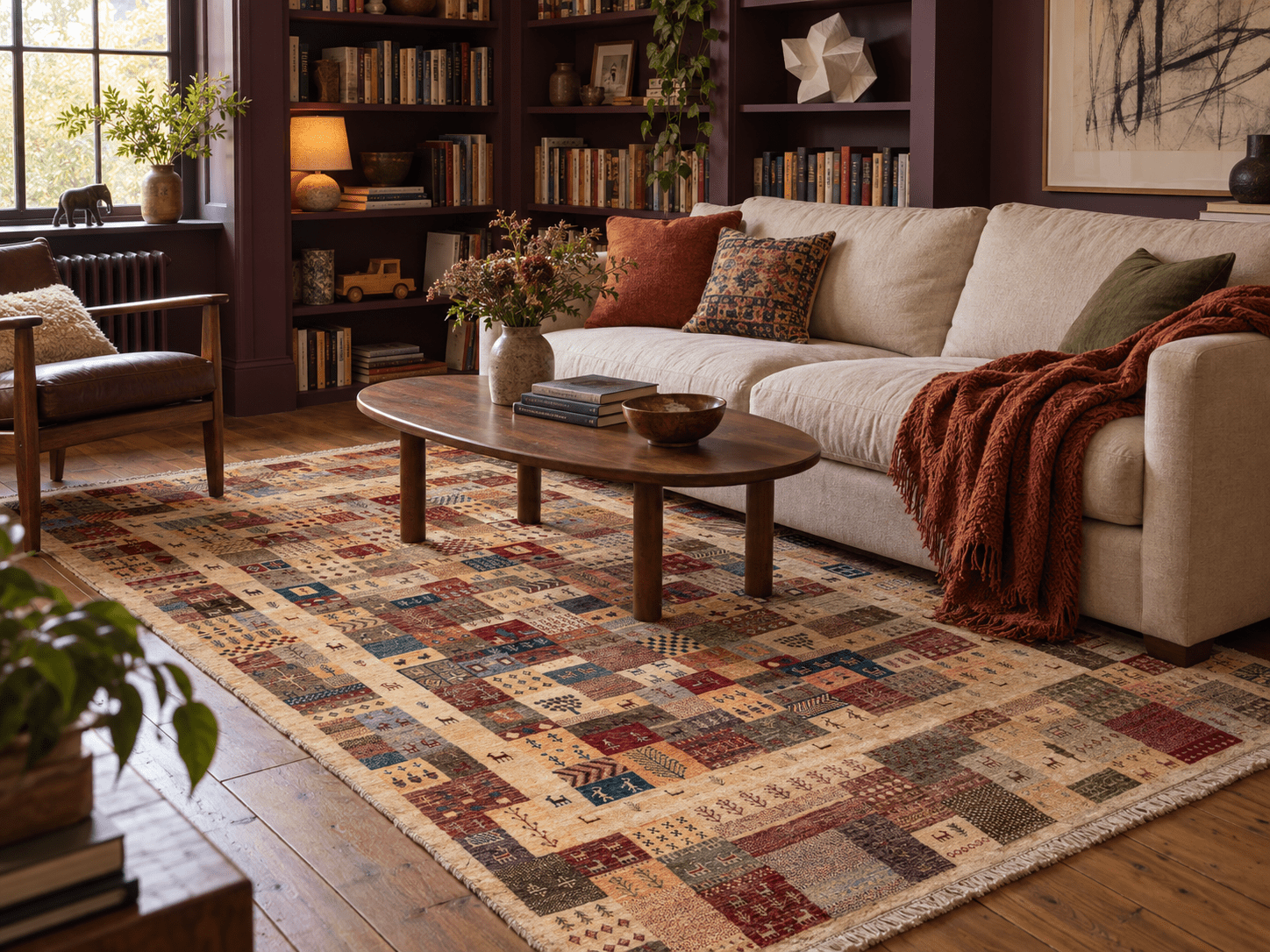 Persian Gabbeh Rug — Colorful Village Mosaic | 6'3" × 9'7" - Rug the Rock - 5 x 86 x 86 x 9