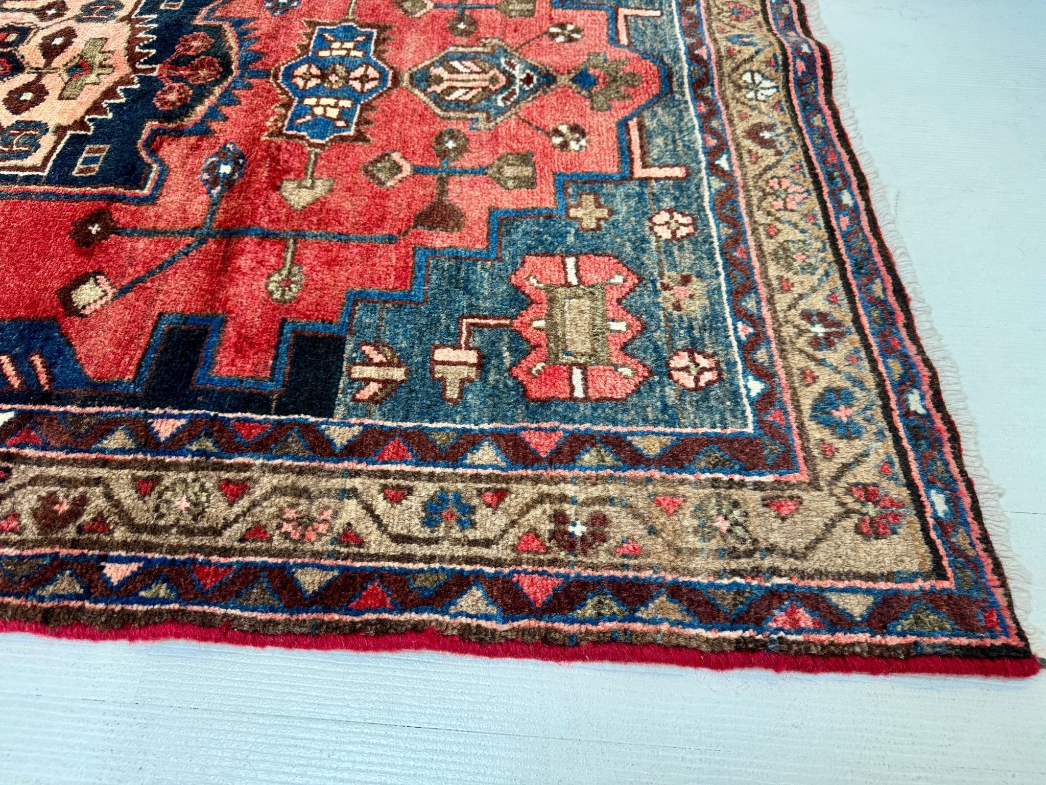 Persian Hamadan Runner Rug | 3' 6” x 9' 8" - Rug the Rock - 