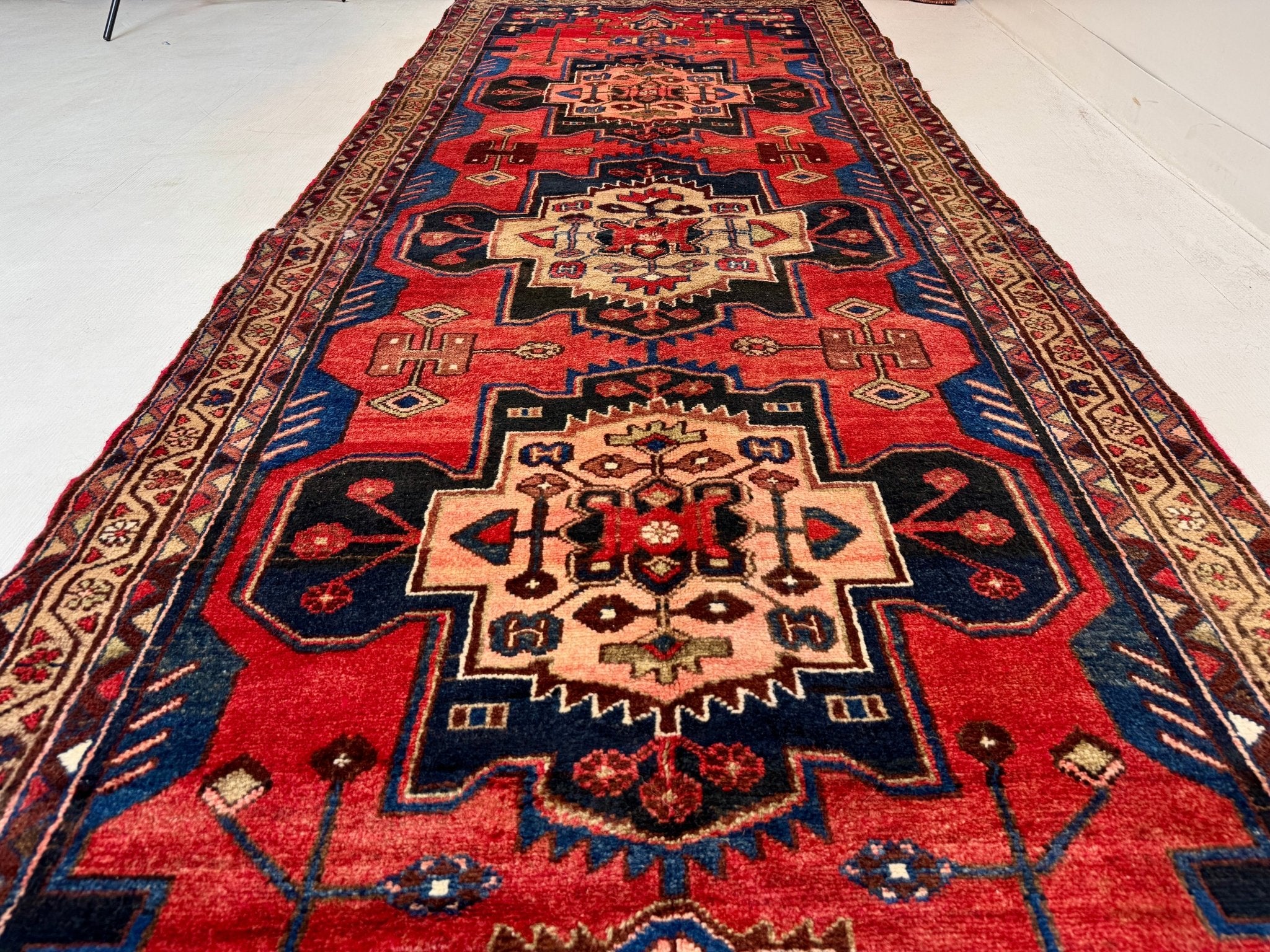 Persian Hamadan Runner Rug | 3' 6” x 9' 8" - Rug the Rock - 