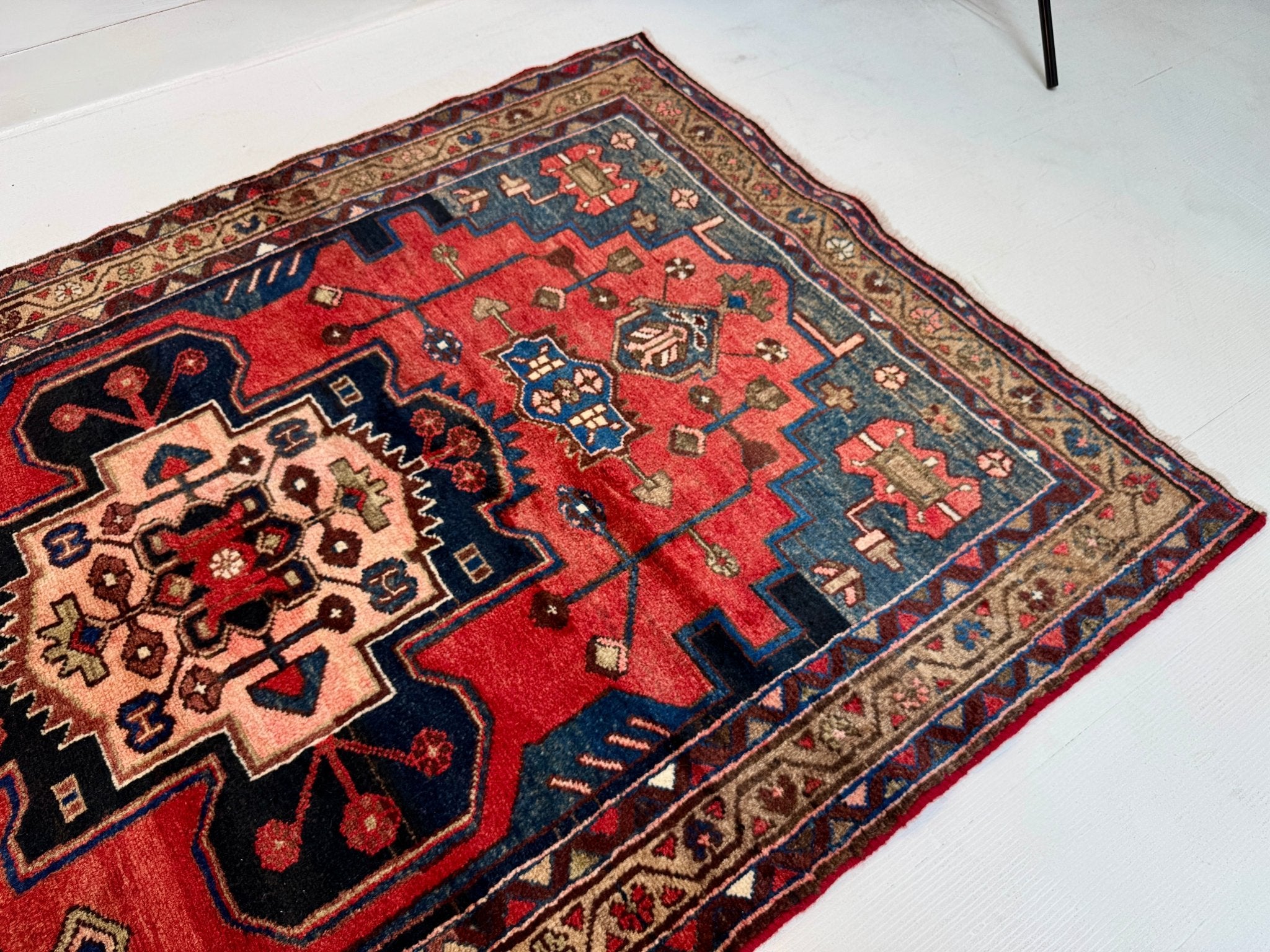 Persian Hamadan Runner Rug | 3' 6” x 9' 8" - Rug the Rock - 