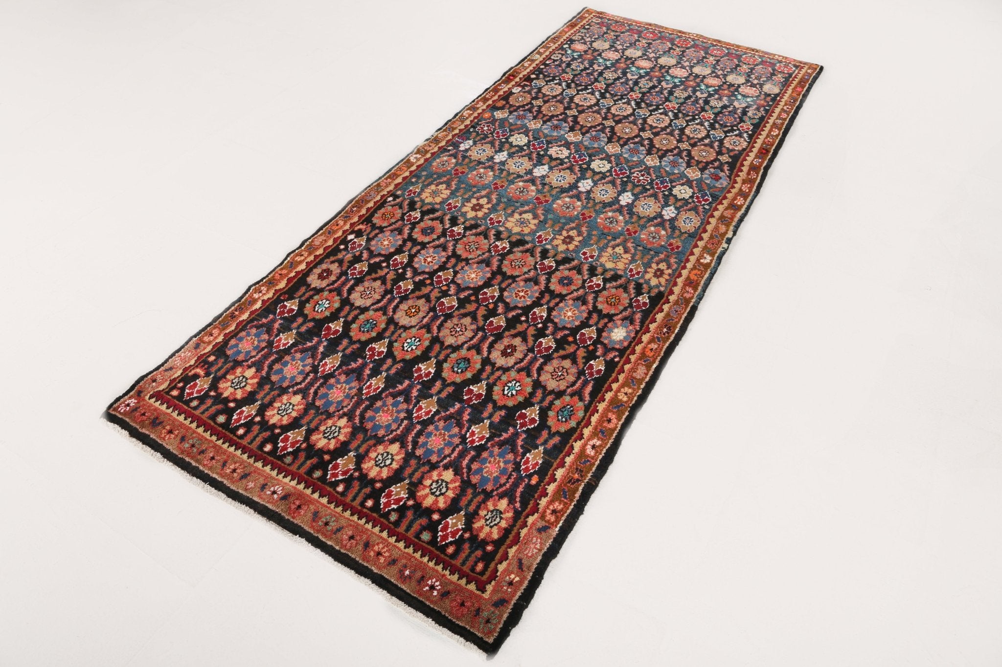 Persian Hamadan Runner Rug | 3' 9" x 9' 2" - Rug the Rock - 