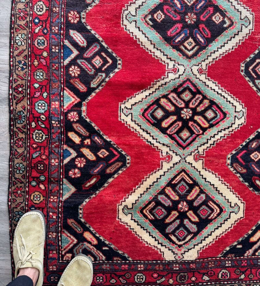 Persian Hamedan Rug | 3' 11" x 7' 1" - Rug the Rock