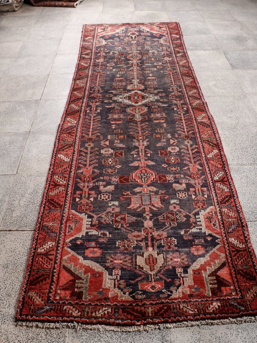 Persian Hamedan Runner Rug | 3' 5” x 10' 8" - Rug the Rock - 