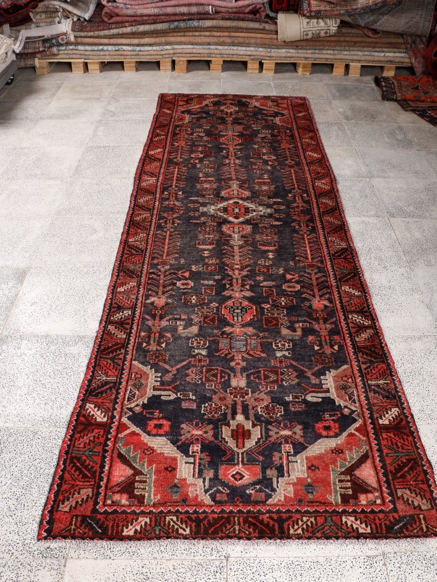 Persian Hamedan Runner Rug | 3' 5” x 10' 8" - Rug the Rock - 