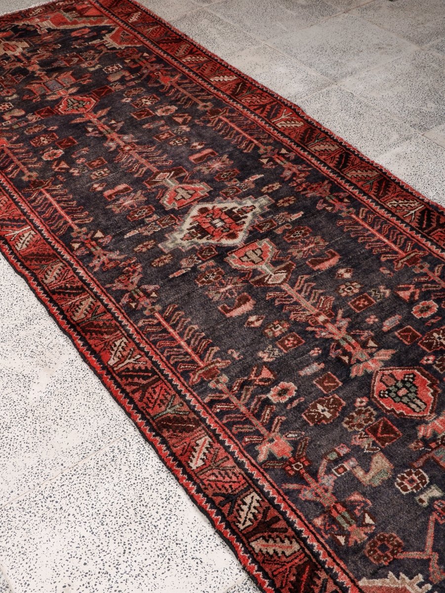 Persian Hamedan Runner Rug | 3' 5” x 10' 8" - Rug the Rock - 