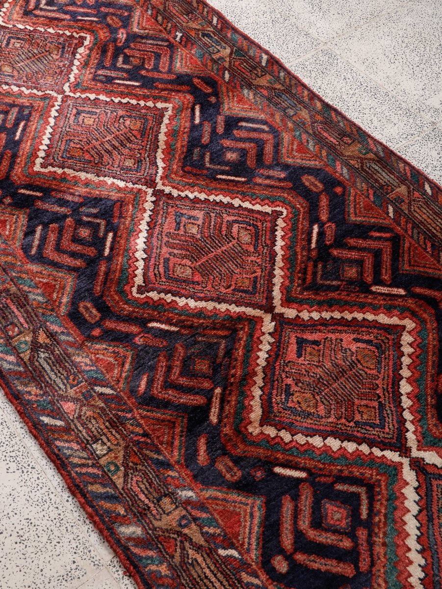 Persian Hamedan Runner Rug | 3' 5” x 8' 11" - Rug the Rock - 