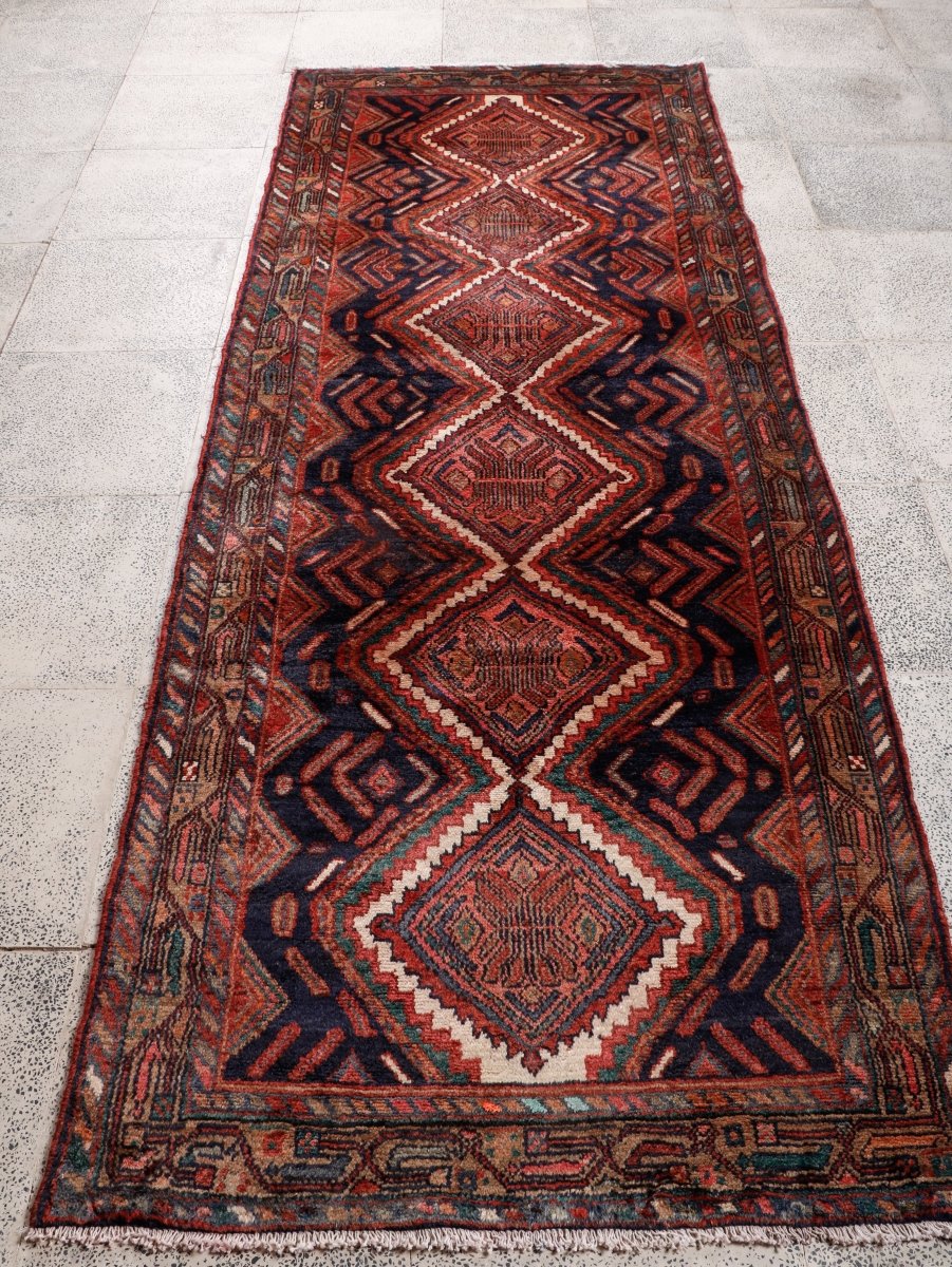 Persian Hamedan Runner Rug | 3' 5” x 8' 11" - Rug the Rock - 