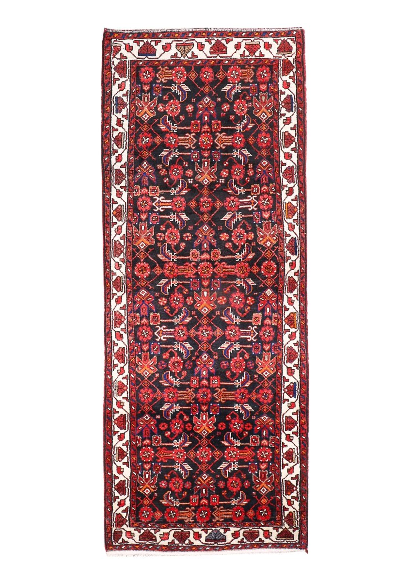 Persian Hamedan Runner Rug | 3' 8” x 9' 10" - Rug the Rock - 