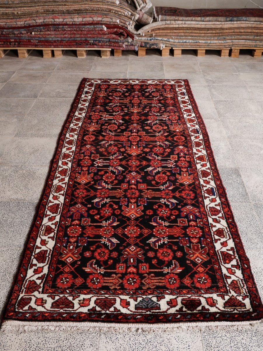 Persian Hamedan Runner Rug | 3' 8” x 9' 10" - Rug the Rock - 