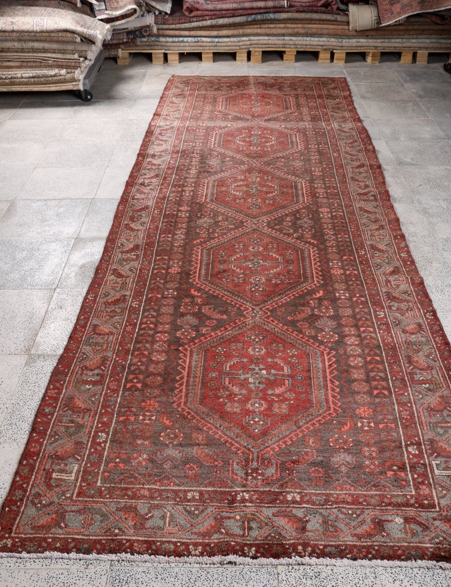 Persian Hamedan Runner Rug | 4' 5” x 13' 9" - Rug the Rock - 