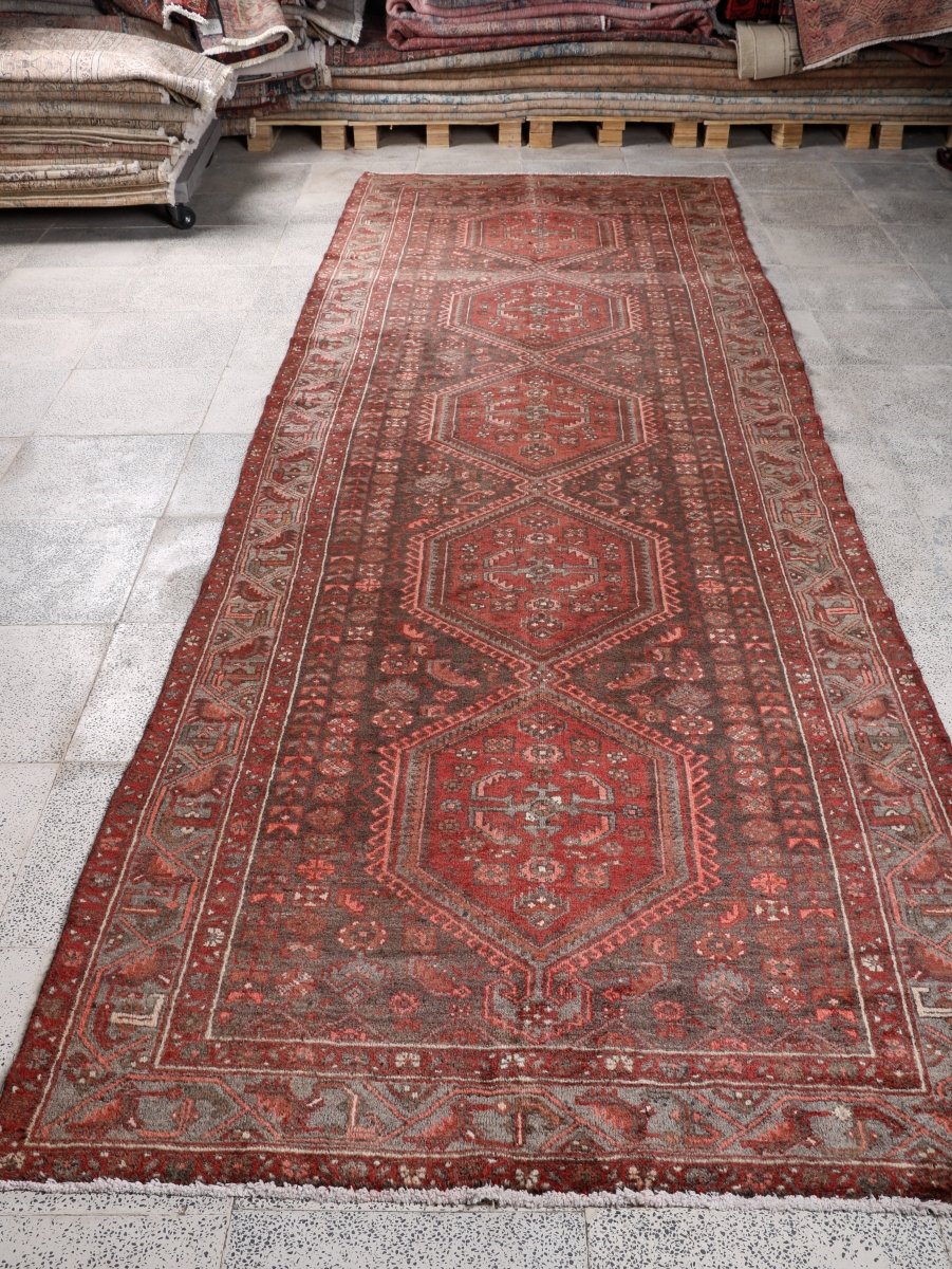 Persian Hamedan Runner Rug | 4' 5” x 13' 9" - Rug the Rock - 