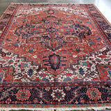 Persian Heriz Rug | 9' 5" x 12' 10" - Rug the Rock - 