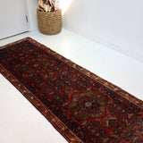 Persian Hosseinabad Runner Rug | 3' 2” x 12' 6" - Rug the Rock - 