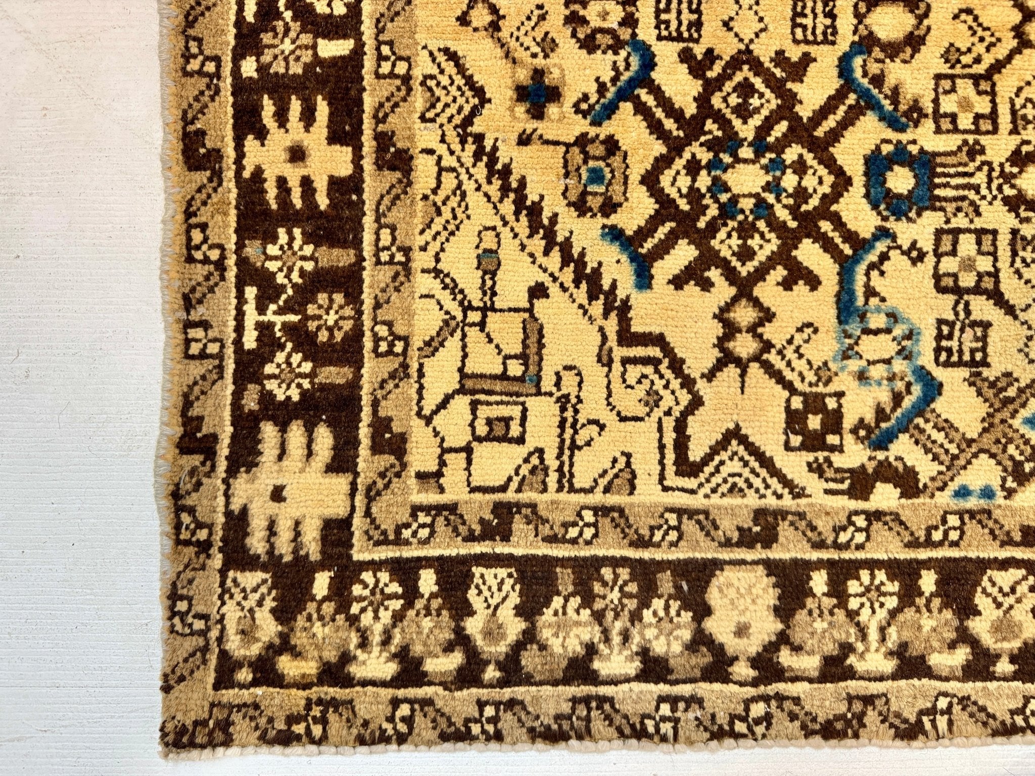Persian Hosseinabad Runner Rug | 3' 8” x 10' 2" - Rug the Rock - 