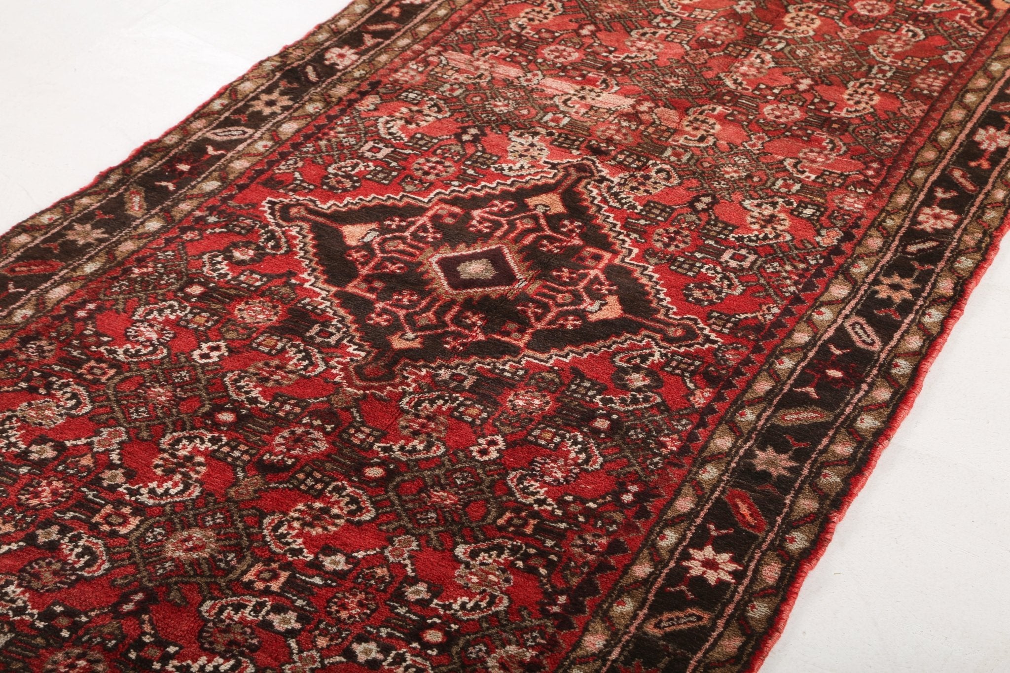 Persian Hosseinabad Runner Rug | 3' 8" x 10' 9" - Rug the Rock - 