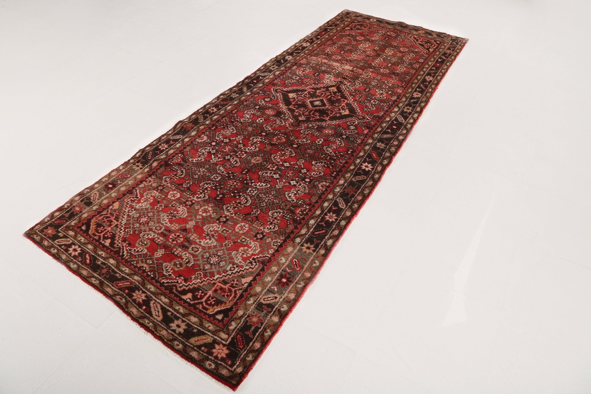 Persian Hosseinabad Runner Rug | 3' 8" x 10' 9" - Rug the Rock - 