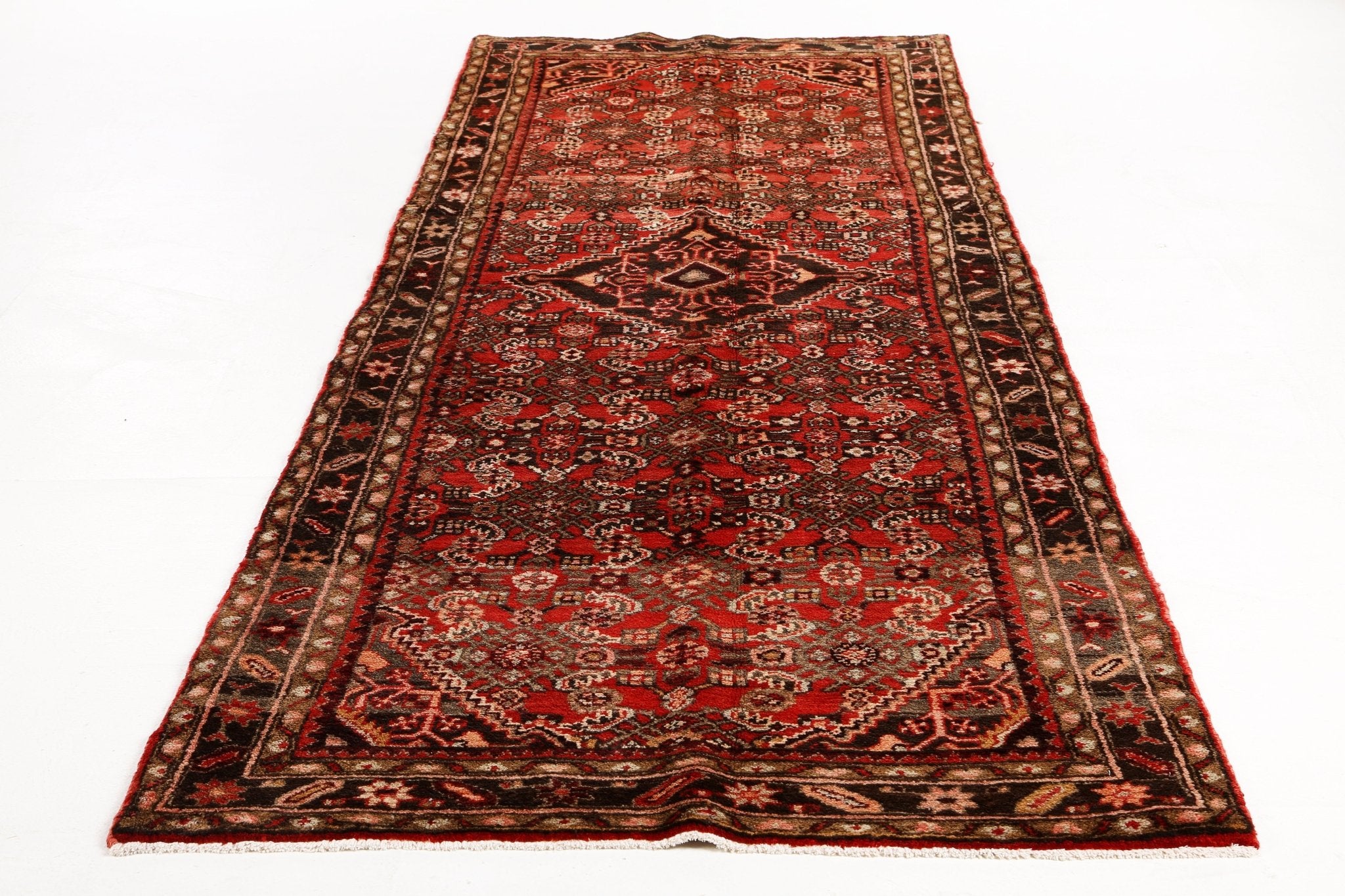 Persian Hosseinabad Runner Rug | 3' 8" x 10' 9" - Rug the Rock - 