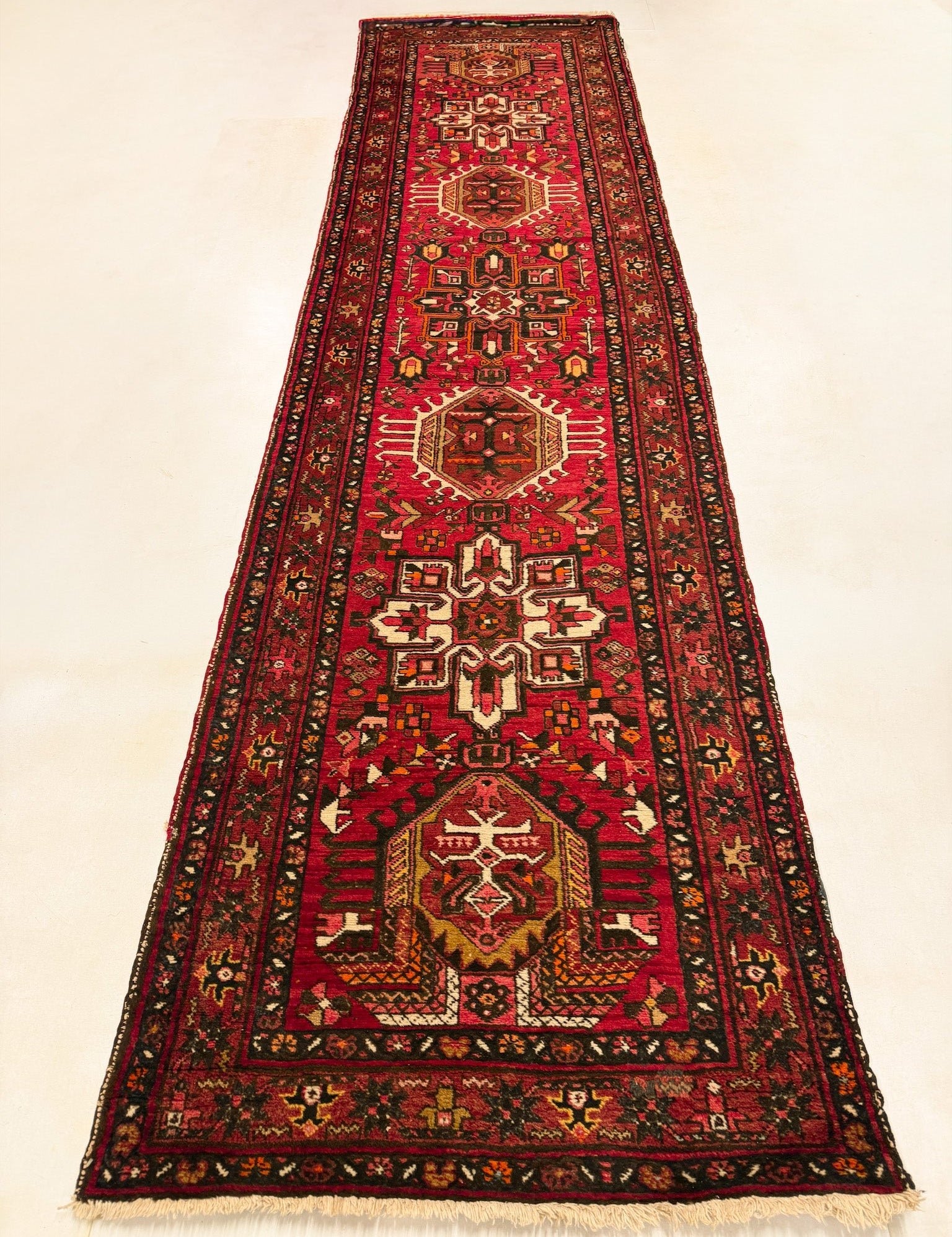 Persian Karaja Runner Rug | 3' 2" x 12' 7" - Rug the Rock - available