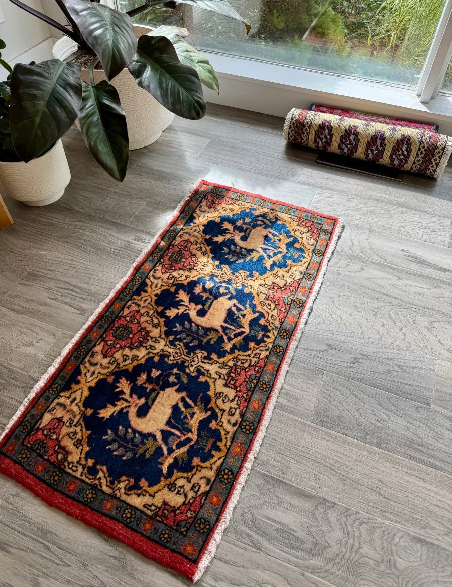 Persian Kashan Rug | 1' 6" x 3' 2" - Rug the Rock