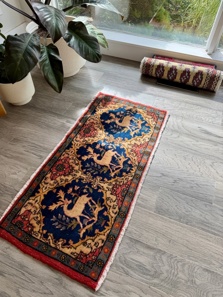 Persian Kashan Rug | 1' 6" x 3' 2" - Rug the Rock