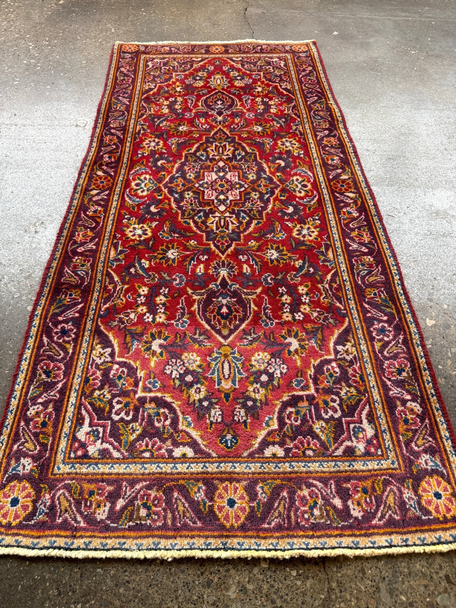 Persian Kashan Rug | 2' 1" x 4' 8" - Rug the Rock - 