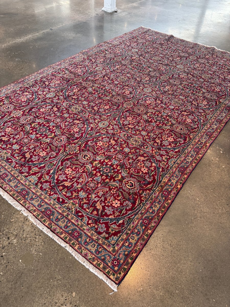 Persian Kerman Rug | 7' 4" x 11' 10" - Rug the Rock