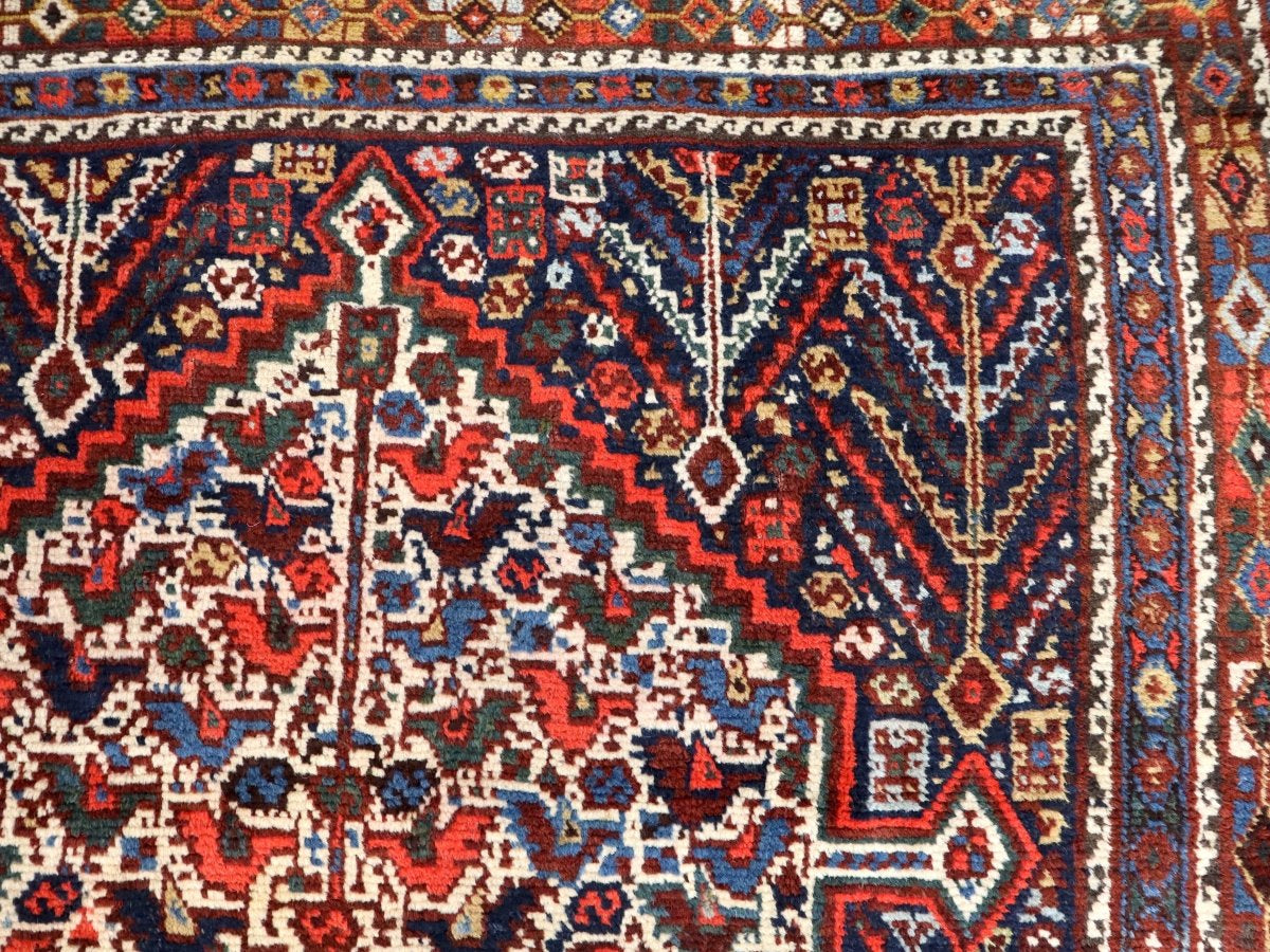 Persian Khamseh Rug | 5' 4" x 7' 3" - Rug the Rock - available rugsbrown and taupe colorLarge Rugs > 4' x 8'