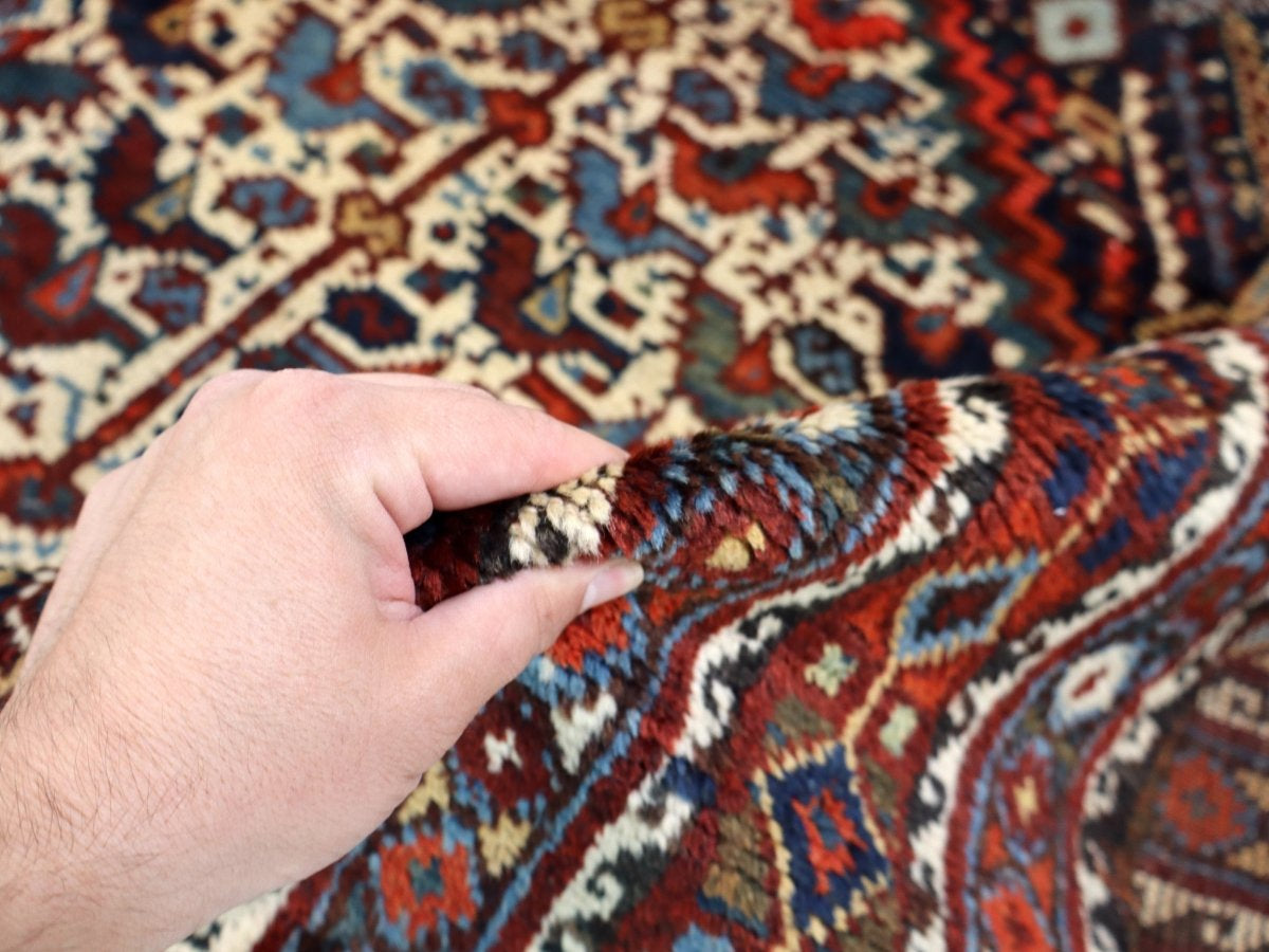Persian Khamseh Rug | 5' 4" x 7' 3" - Rug the Rock - available rugsbrown and taupe colorLarge Rugs > 4' x 8'