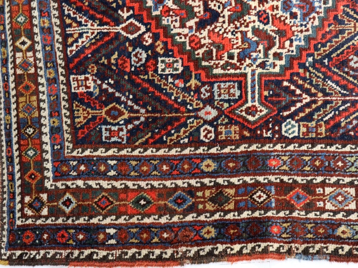 Persian Khamseh Rug | 5' 4" x 7' 3" - Rug the Rock - available rugsbrown and taupe colorLarge Rugs > 4' x 8'